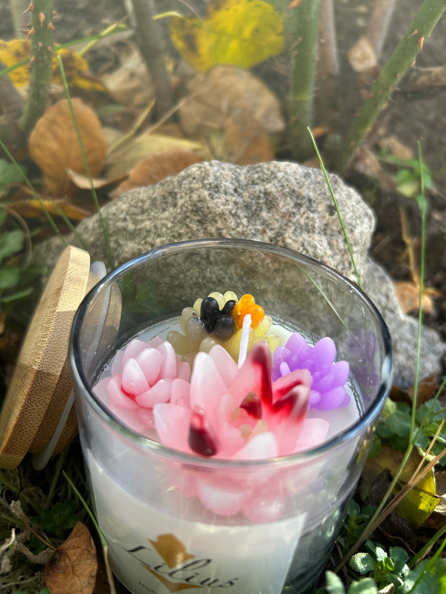 Blumenstrauß Kerze